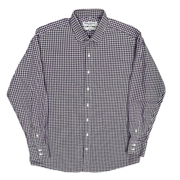 Spier & Mackay Handmade Dress Shirt Custom Check Long Sleeve Cotton 43 17 XL - Picture 1 of 10